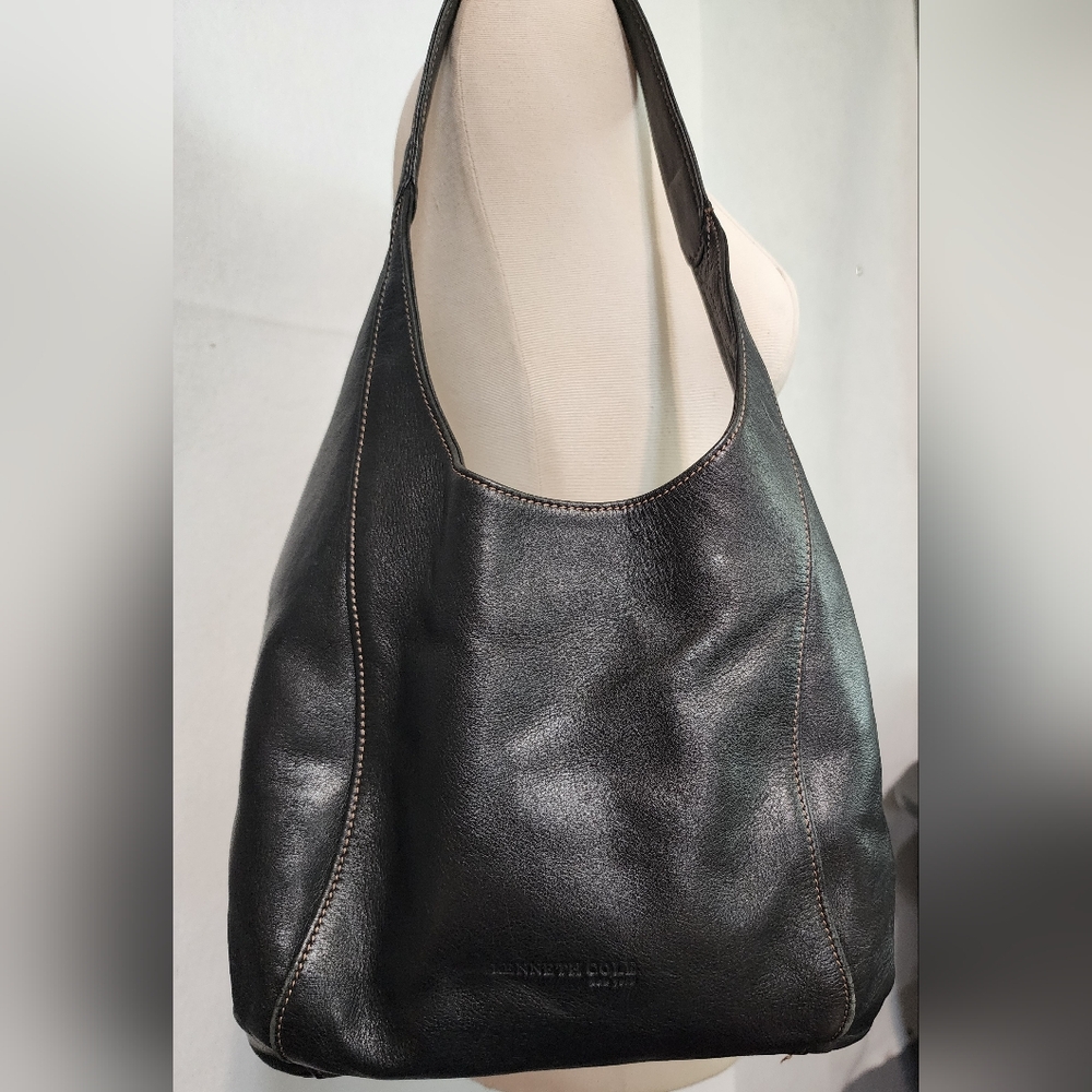 Kenneth Cole black leather hobo